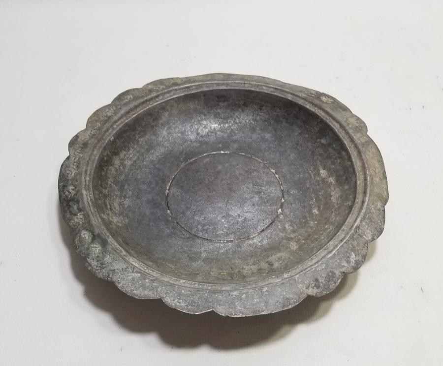 ÜZERİ İŞLEMELİ OSMANLI DÖNEMİ BAKIR LENGER TABAK