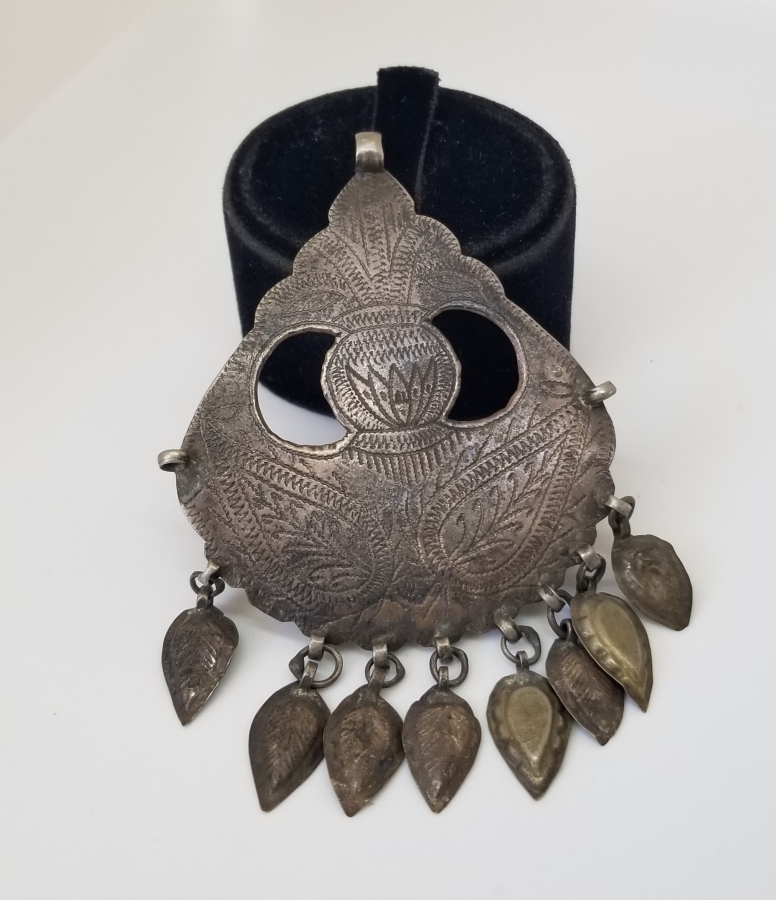 ÜZERİ HAYAT AĞACI FİGÜRLÜ OSMANLI DÖNEMİ KALEM İŞÇİLİKLİ KOLYE - GERDANLIK