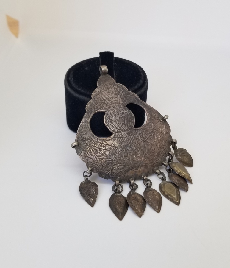 ÜZERİ HAYAT AĞACI FİGÜRLÜ OSMANLI DÖNEMİ KALEM İŞÇİLİKLİ KOLYE - GERDANLIK