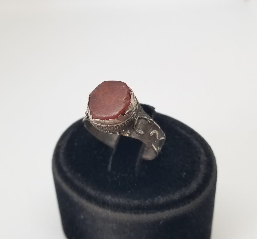 AKİK TAŞLI OSMANLI DÖNEMİ EL YAPIMI GÜMÜŞ YÜZÜK