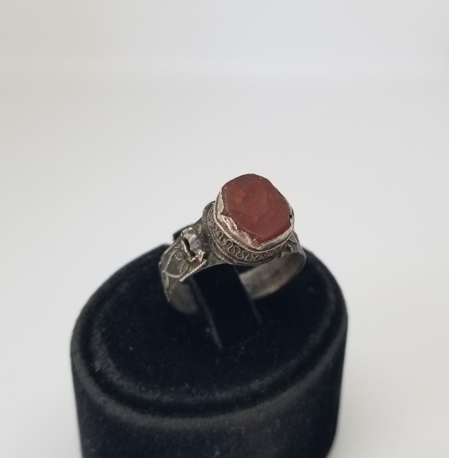 AKİK TAŞLI OSMANLI DÖNEMİ EL YAPIMI GÜMÜŞ YÜZÜK