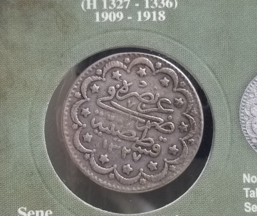 SULTAN MEHMET REŞAT HAN DÖNEMİ GÜMÜŞ 5 KURUŞ MECİDİYE