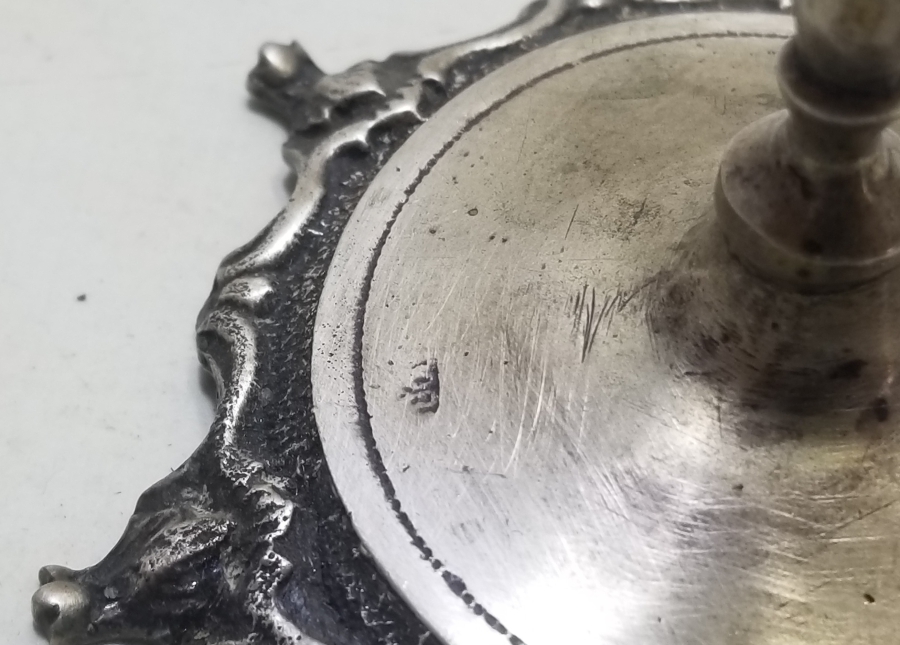 KABARTMA İŞÇİLİKLİ ANTİKA GÜMÜŞ ŞAMDAN