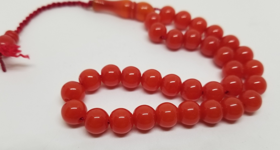 ÇUBUK MALZEMEDEN YAPILMIŞ ANTİKA 33LÜ KATALİN TESPİH