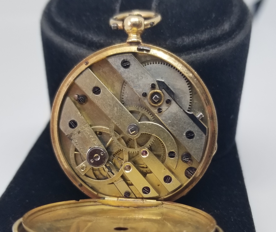 OSMANLI DÖNEMİ MİNE İŞÇİLİKLİ ELMASLI ALTIN CEP SAATİ