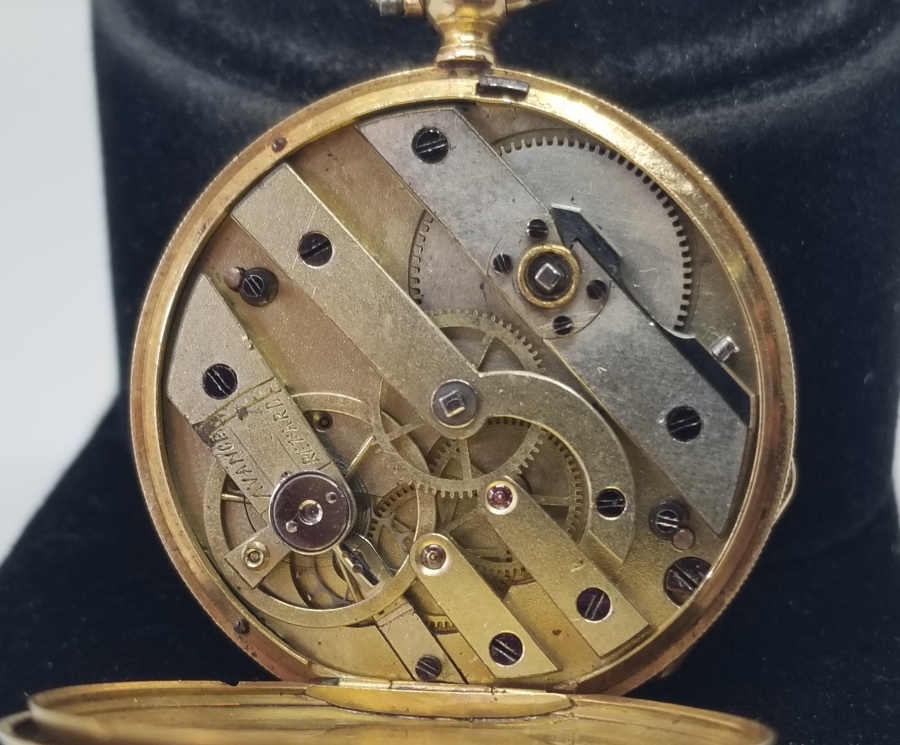 OSMANLI DÖNEMİ MİNE İŞÇİLİKLİ ELMASLI ALTIN CEP SAATİ