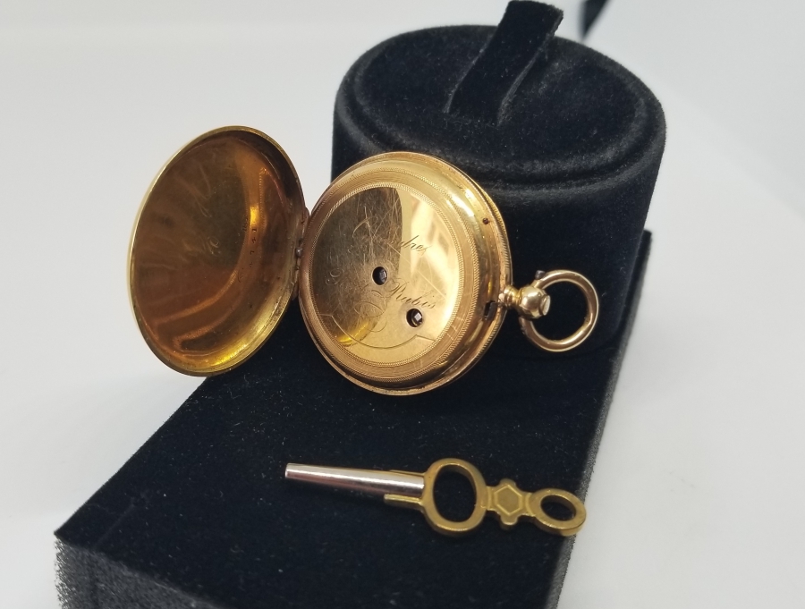 OSMANLI DÖNEMİ MİNE İŞÇİLİKLİ ELMASLI ALTIN CEP SAATİ