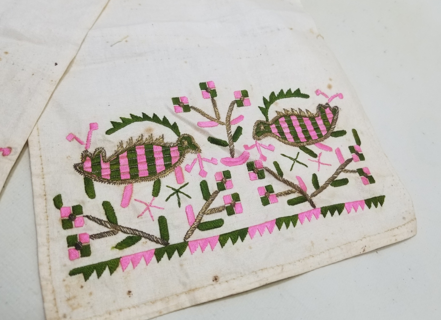 ÜZERİ HAYAT AĞAÇLI VE ÇİFTE KUMRU MOTİFLİ OSMANLI DÖNEMİ NADİR GELİN UÇKURLUĞU