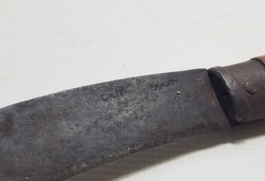 OSMANLI DÖNEMİ EL YAPIMI ÜZERİ OSMANLICA YAZILI BAĞ BIÇAĞI - AŞI BIÇAĞI