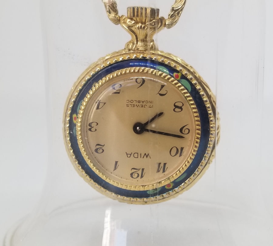 ORİJİNAL CAM FANUSUNDA MİNE İŞÇİLİKLİ ANTİKA KURMALI SAAT