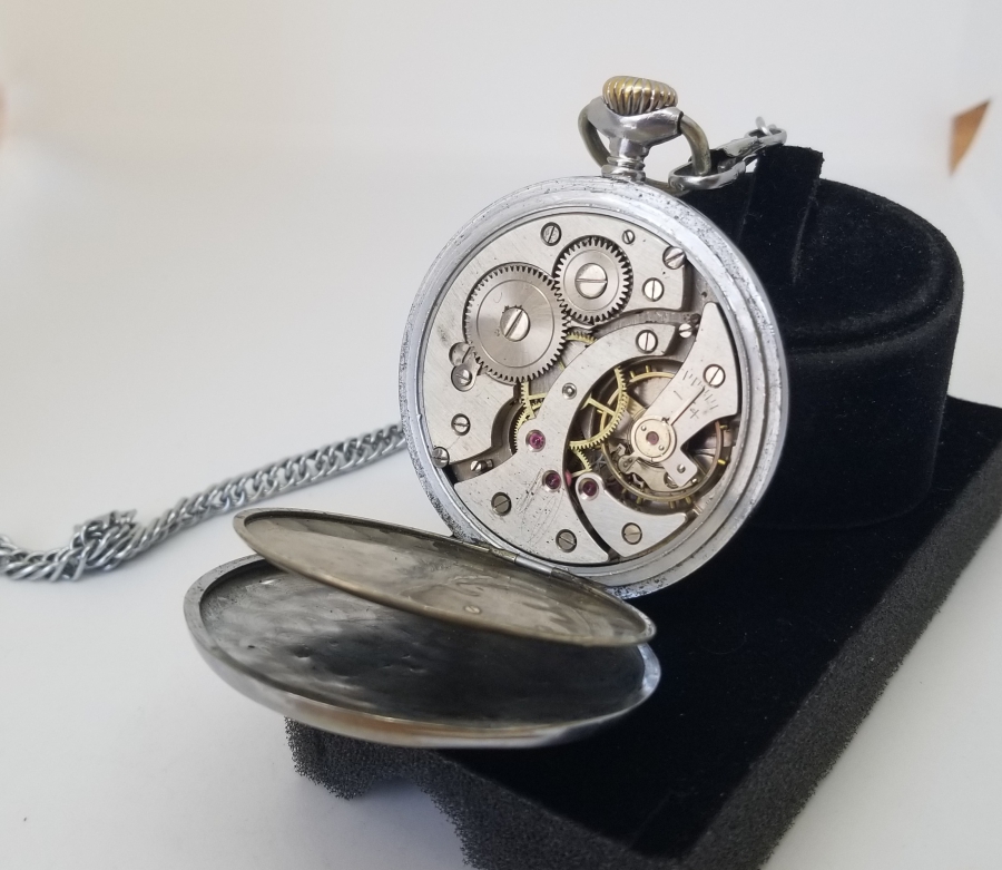 ORİJİNAL KÖSTEĞİYLE ANTİKA KURMALI HİSLON CEP SAATİ