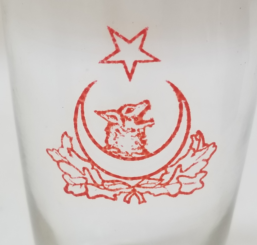 CUMHURİYET BAŞLARI ÇOK NADİR ÜZERİ BOZKURT VE AY YILDIZLI BARDAK