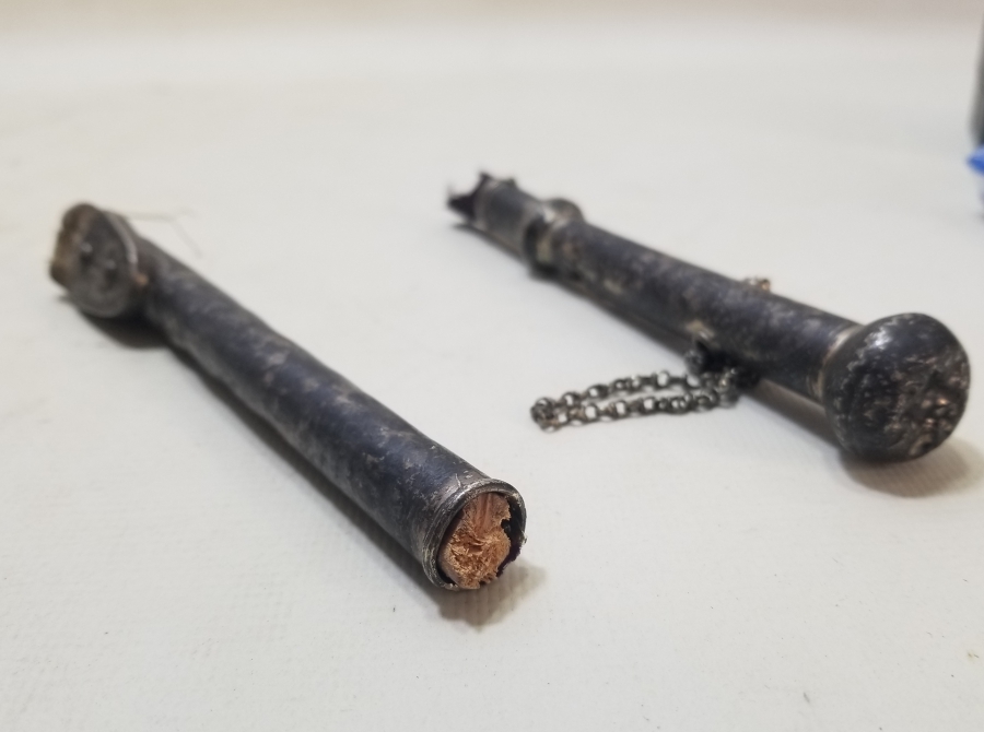 OSMANLI DÖNEMİ GÜMÜŞ SAVATLI AT KAMÇISI PARÇALARI