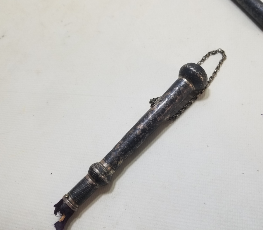 OSMANLI DÖNEMİ GÜMÜŞ SAVATLI AT KAMÇISI PARÇALARI