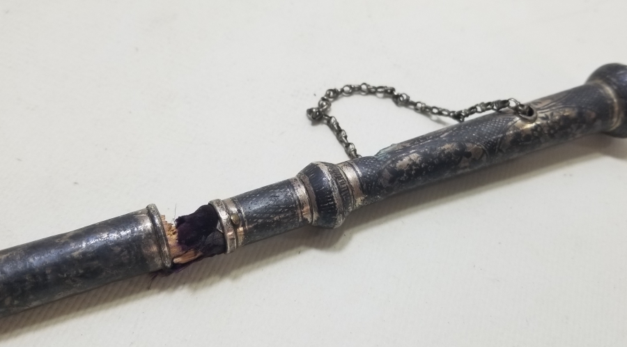 OSMANLI DÖNEMİ GÜMÜŞ SAVATLI AT KAMÇISI PARÇALARI