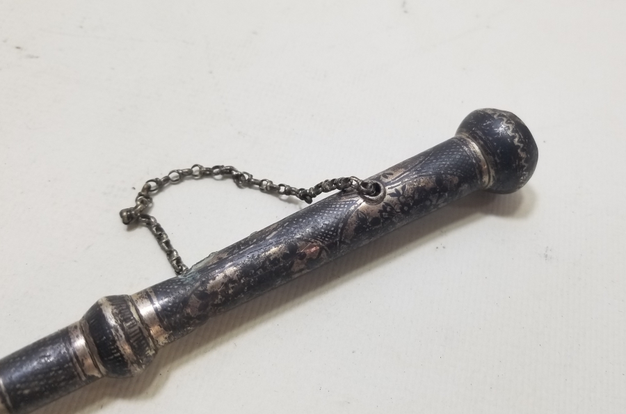 OSMANLI DÖNEMİ GÜMÜŞ SAVATLI AT KAMÇISI PARÇALARI