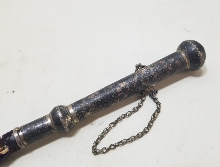 OSMANLI DÖNEMİ GÜMÜŞ SAVATLI AT KAMÇISI PARÇALARI