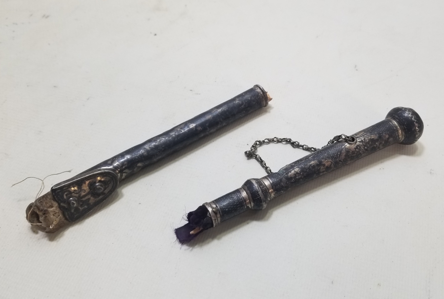 OSMANLI DÖNEMİ GÜMÜŞ SAVATLI AT KAMÇISI PARÇALARI