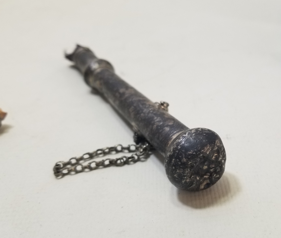 OSMANLI DÖNEMİ GÜMÜŞ SAVATLI AT KAMÇISI PARÇALARI