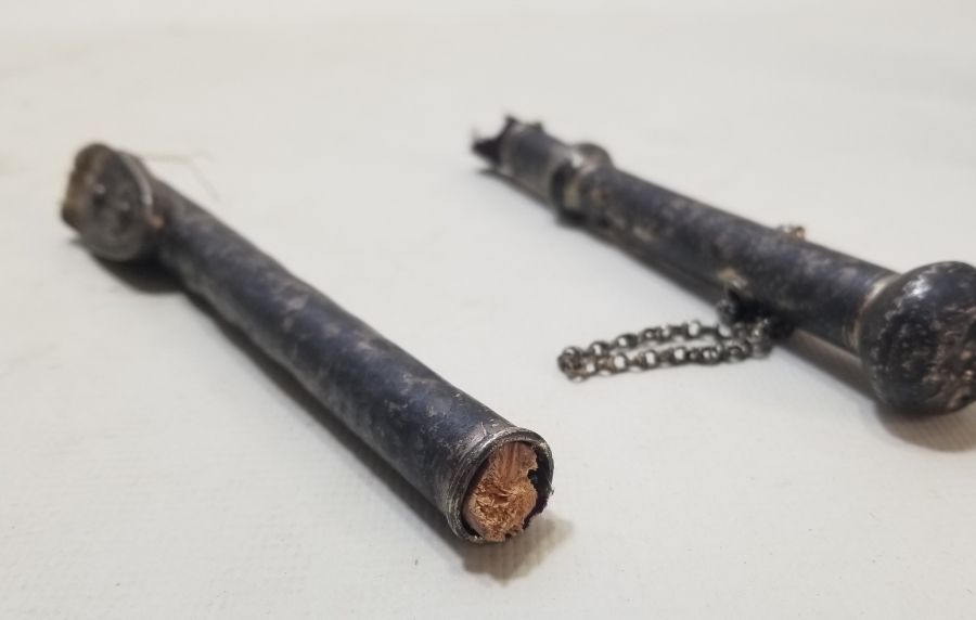 OSMANLI DÖNEMİ GÜMÜŞ SAVATLI AT KAMÇISI PARÇALARI