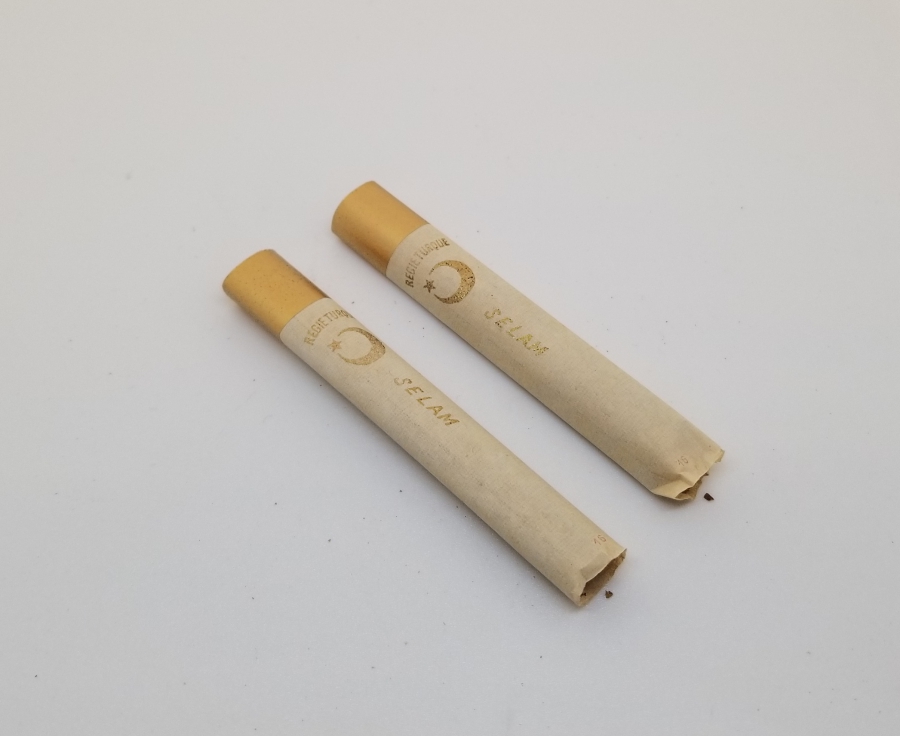 OSMANLI DÖNEMİ ALTIN VARAKLI KAĞITLI 2 ADET SİGARA