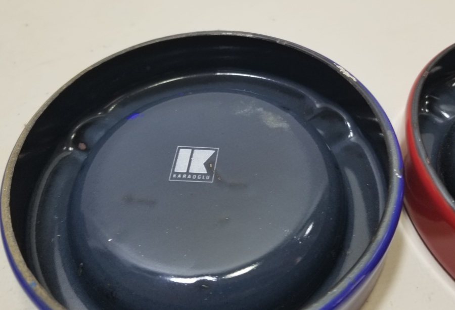 İKİ ADET ANTİKA EMAYE KÜLLÜK