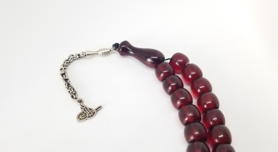 OSMANLI DÖNEMİ KEMANE TORNA YAPIMI ATEŞ KEHRİBARI TESPİH