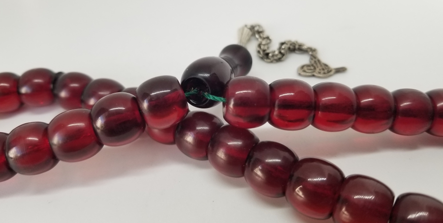 OSMANLI DÖNEMİ KEMANE TORNA YAPIMI ATEŞ KEHRİBARI TESPİH