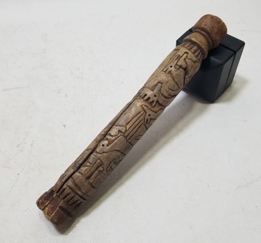 ÜZERİNDE GEYİK, ÇAKAL VE TAVŞAN GİBİ HAYVAN FİGÜRLERİ BULUNAN OSMANLI DÖNEMİ NADİR ŞAMANİK TEF TOKMAĞI