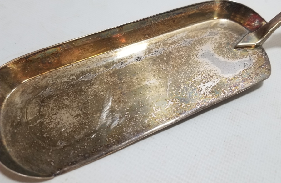 GEYİK BOYNUZU SAPLI GÜMÜŞ KAPLAMA ANTİKA SOFRA - MASA FARAŞI