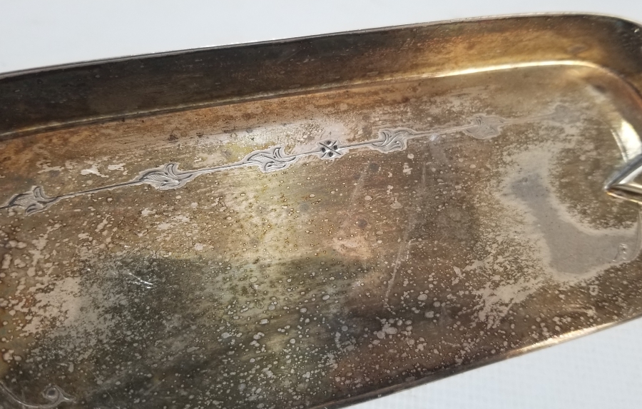 GEYİK BOYNUZU SAPLI GÜMÜŞ KAPLAMA ANTİKA SOFRA - MASA FARAŞI