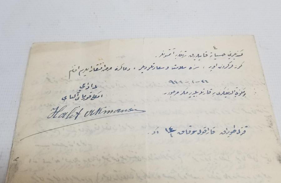 HALİT AKMANSÜ'NUN KENDİ EL YAZISIYLA YAZDIĞI İMZALI DİNİ İÇERİKLİ MEKTUBU