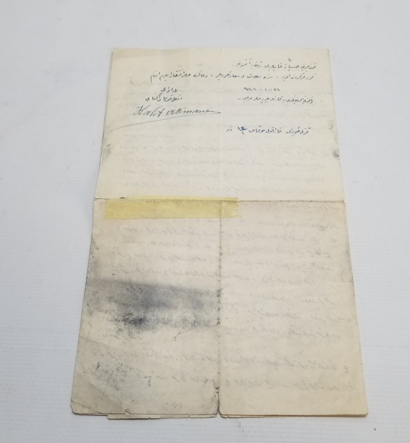 HALİT AKMANSÜ'NUN KENDİ EL YAZISIYLA YAZDIĞI İMZALI DİNİ İÇERİKLİ MEKTUBU