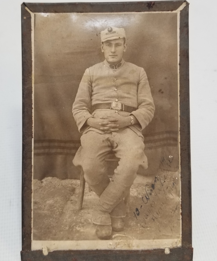 ORİJİNAL ÇERÇEVESİNDE ANTİKA ASKER FOTOĞRAFI