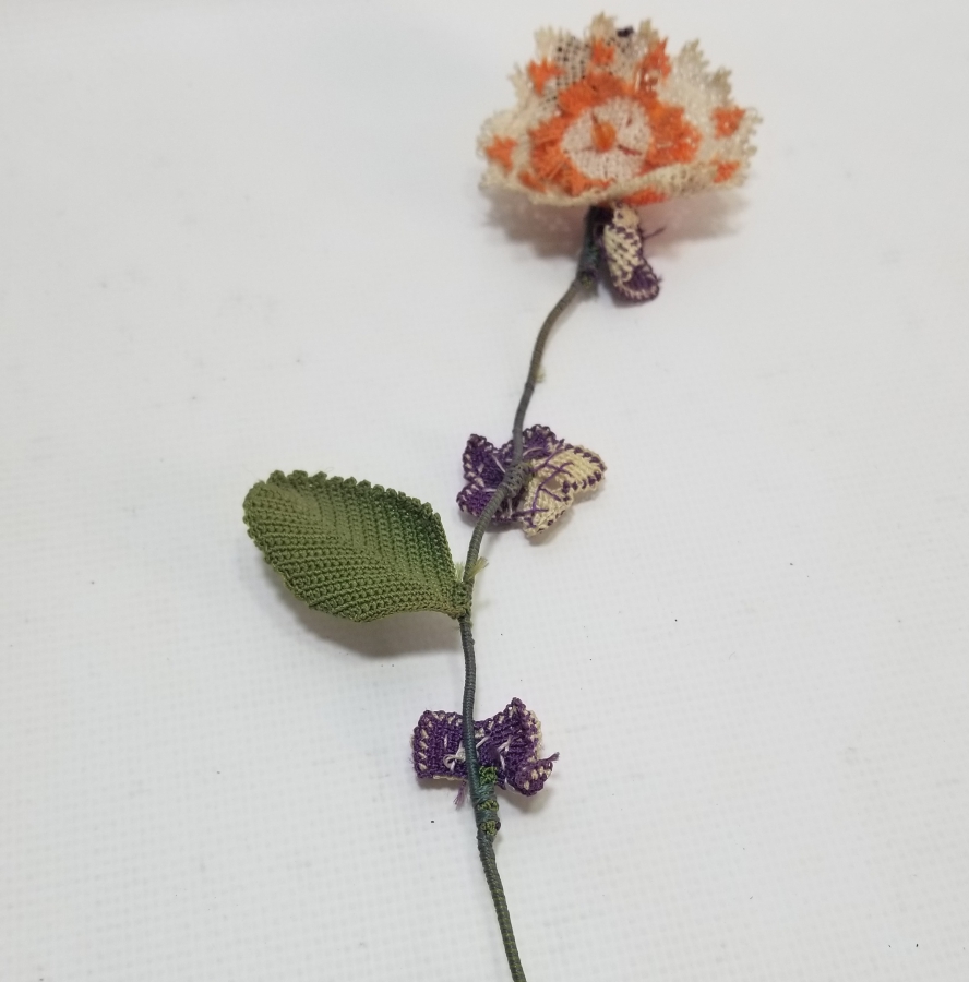 OSMANLI DÖNEMİ İĞNE OYALI KOZAK YÖRESİ NADİR GELİN ÇİÇEĞİ