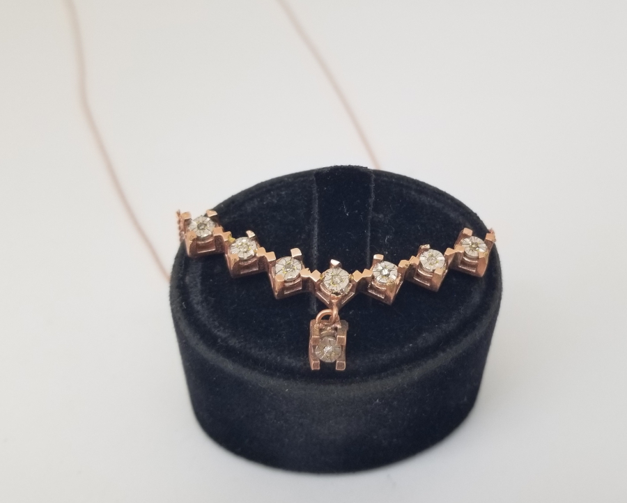 ELMAS TAŞLI ÖZEL YAPIM KOLYE