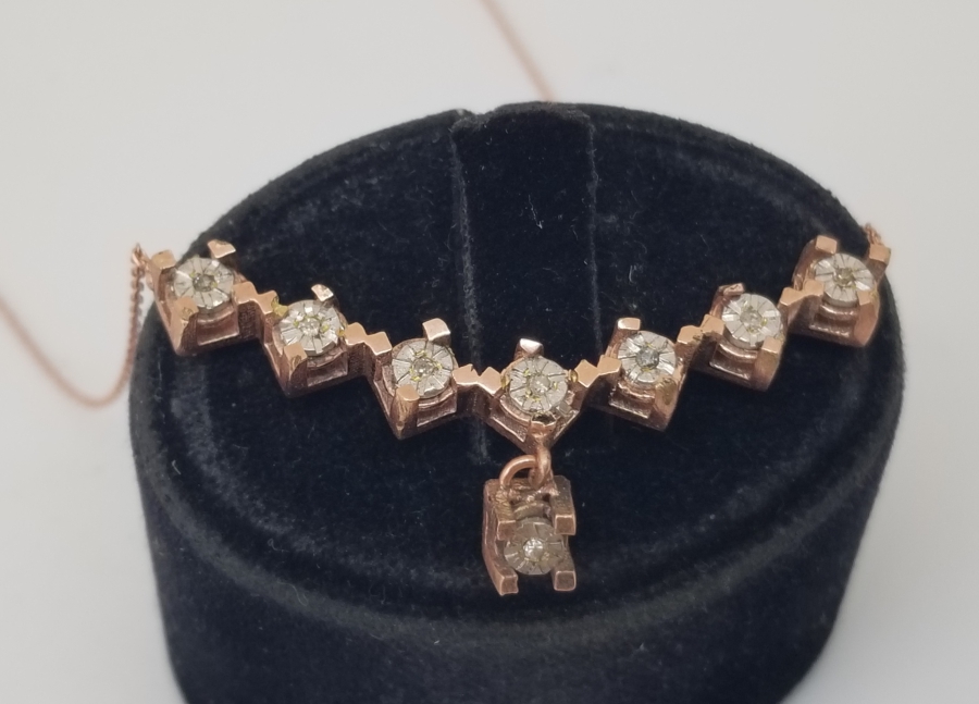 ELMAS TAŞLI ÖZEL YAPIM KOLYE