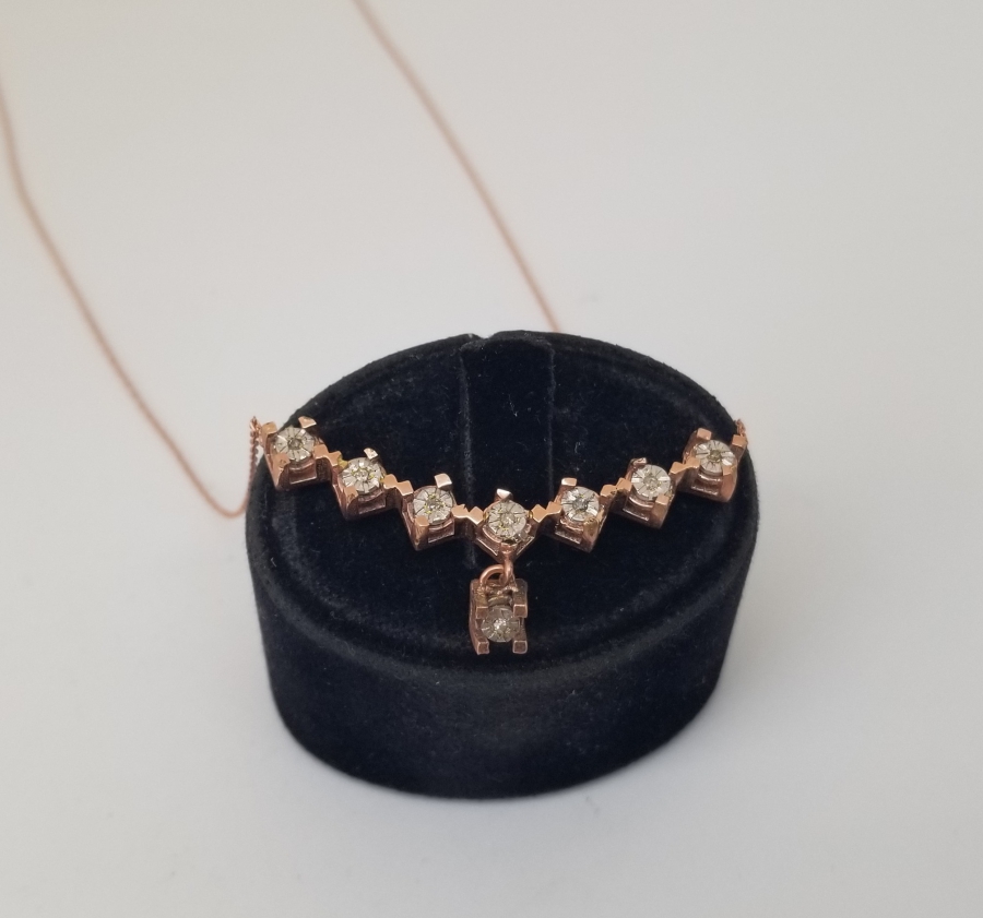 ELMAS TAŞLI ÖZEL YAPIM KOLYE