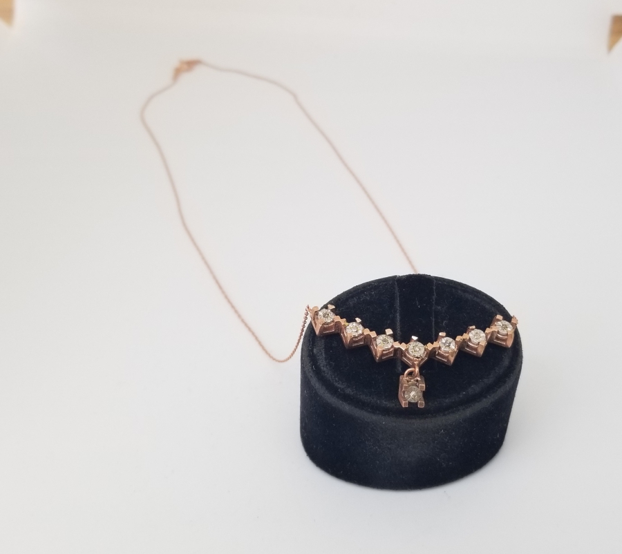 ELMAS TAŞLI ÖZEL YAPIM KOLYE