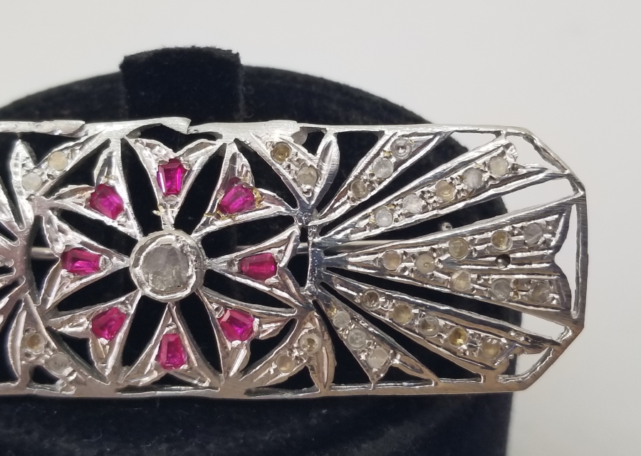 ELMAS VE YAKUT TAŞLI ÖZEL YAPIM BROŞ