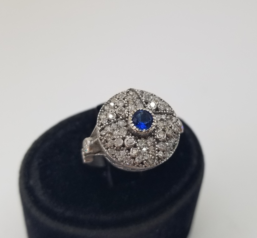 PIRLANTA VE SAFİR TAŞLI YÜZÜK