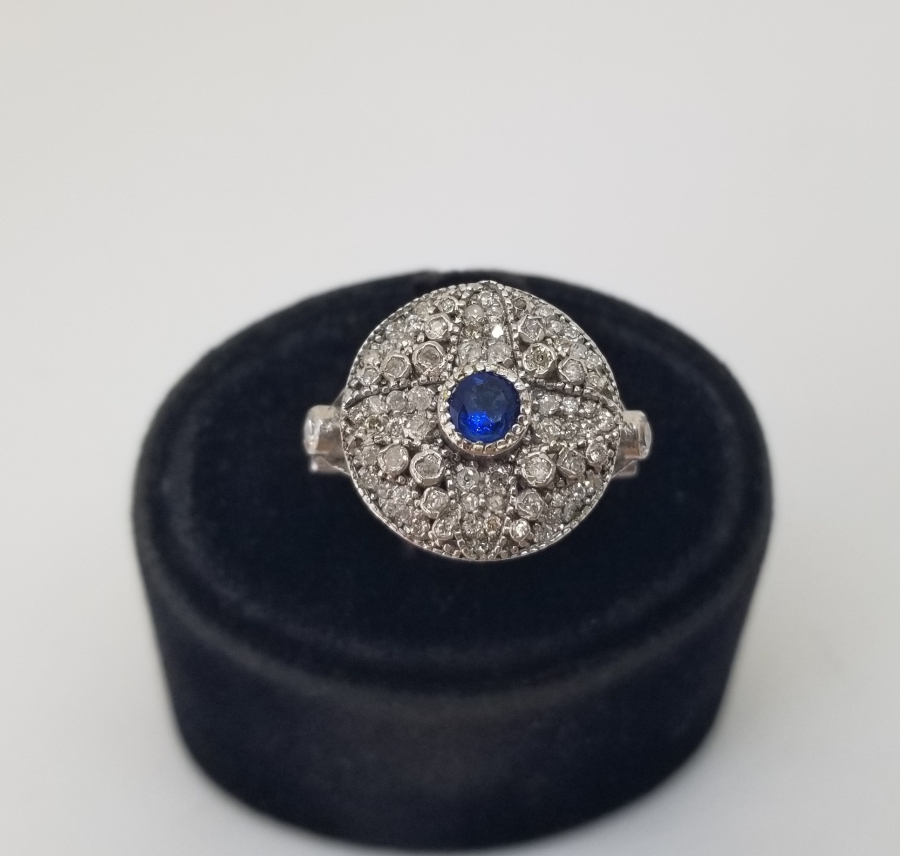 PIRLANTA VE SAFİR TAŞLI YÜZÜK