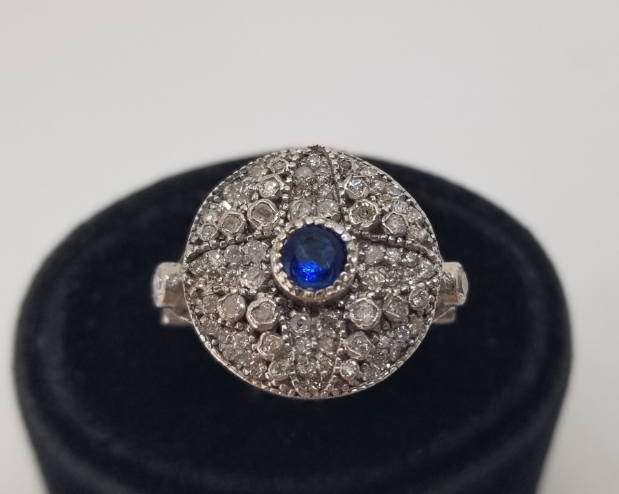 PIRLANTA VE SAFİR TAŞLI YÜZÜK