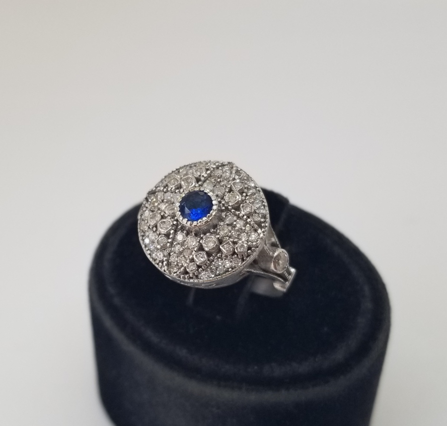 PIRLANTA VE SAFİR TAŞLI YÜZÜK