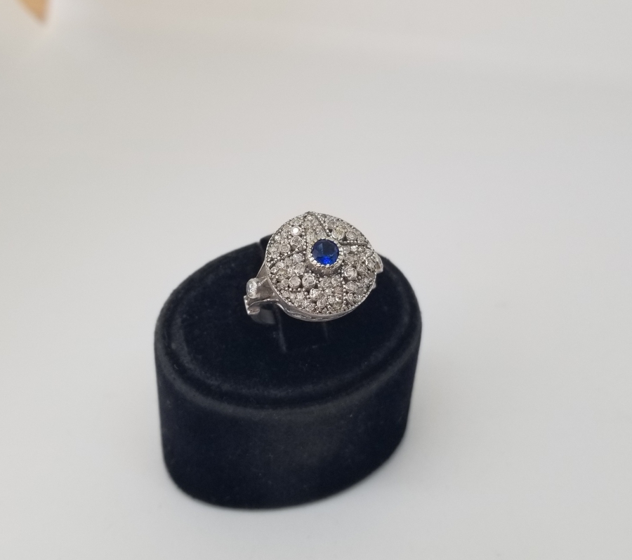 PIRLANTA VE SAFİR TAŞLI YÜZÜK