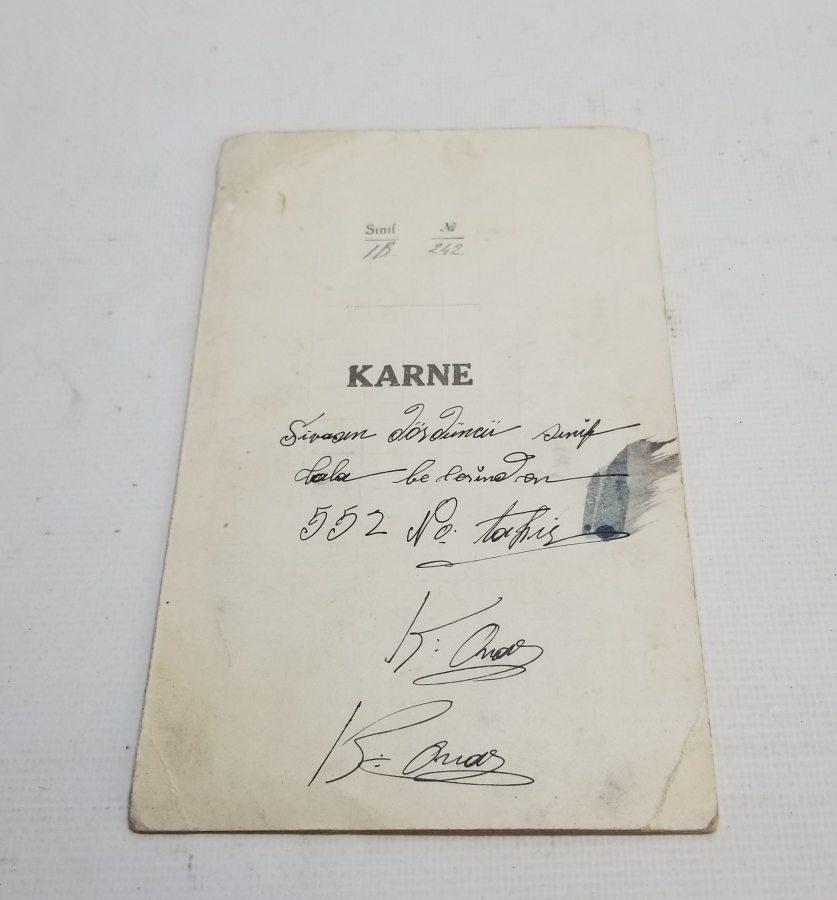 1930LARDAN ANTİKA ÖĞRENCİ KARNESİ