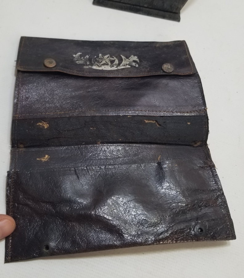 ÜZERİ GÜMÜŞ VARAKLI OSMANLI DÖNEMİ NADİR SUBAY CÜZDANI