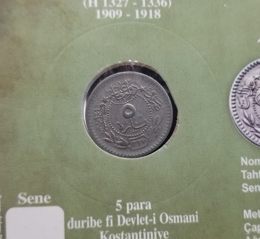 MEHMET REŞAT HAN DÖNEMİ KOLEKSİYONLUK NİKEL 5 PARA