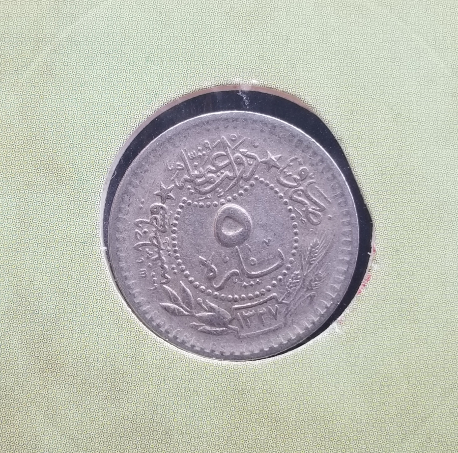 MEHMET REŞAT HAN DÖNEMİ KOLEKSİYONLUK NİKEL 5 PARA