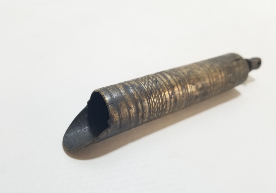 ÜZERİ İŞLEMELİ OSMANLI DÖNEMİ BRONZ BARUTÖLÇER